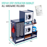 Kids Washer and Dryer Playset, Wooden Pretend Kids Laundry Playset