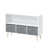 Kids bookcase with Collapsible Fabric Drawers, Children's Book Display, Toy Storage Cabinet Organizer