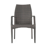Kiera Outdoor 5-Piece Round Foldable Wicker Dining Set with Umbrella Hole by Christopher Knight Home