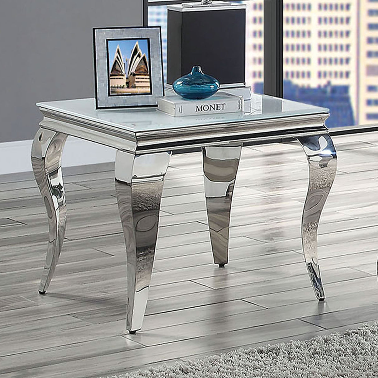 Kiermeyer Contemporary Glass 2-Piece Coffee Table Set by Furniture of America