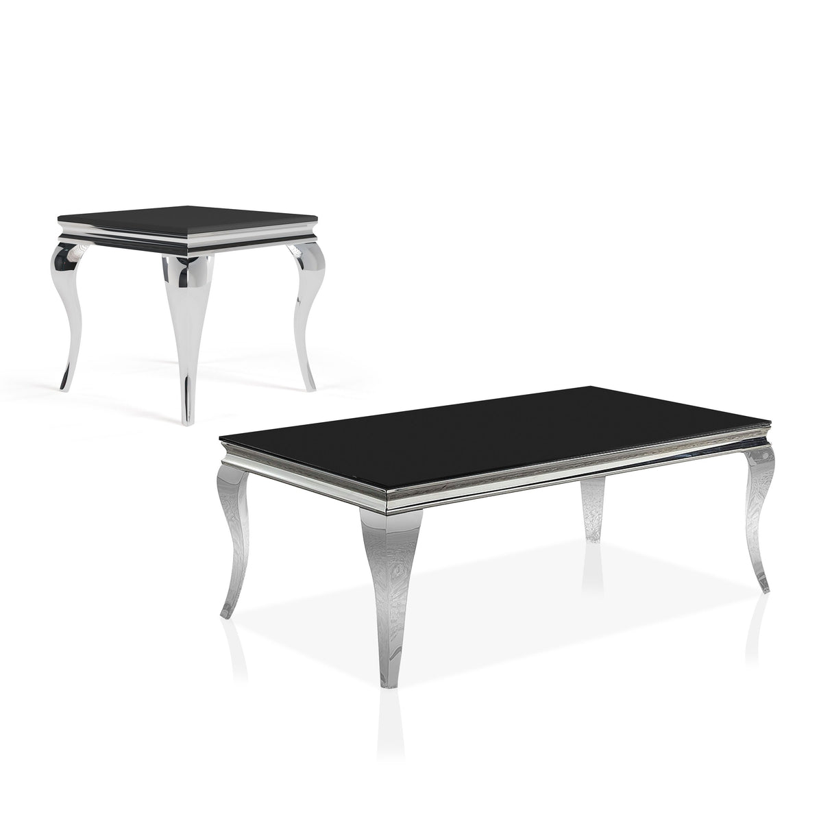 Kiermeyer Contemporary Glass 2-Piece Coffee Table Set by Furniture of America