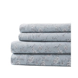 Kiev 3 Piece Twin Sheet Set with Floral Pattern The Urban Port, Gray