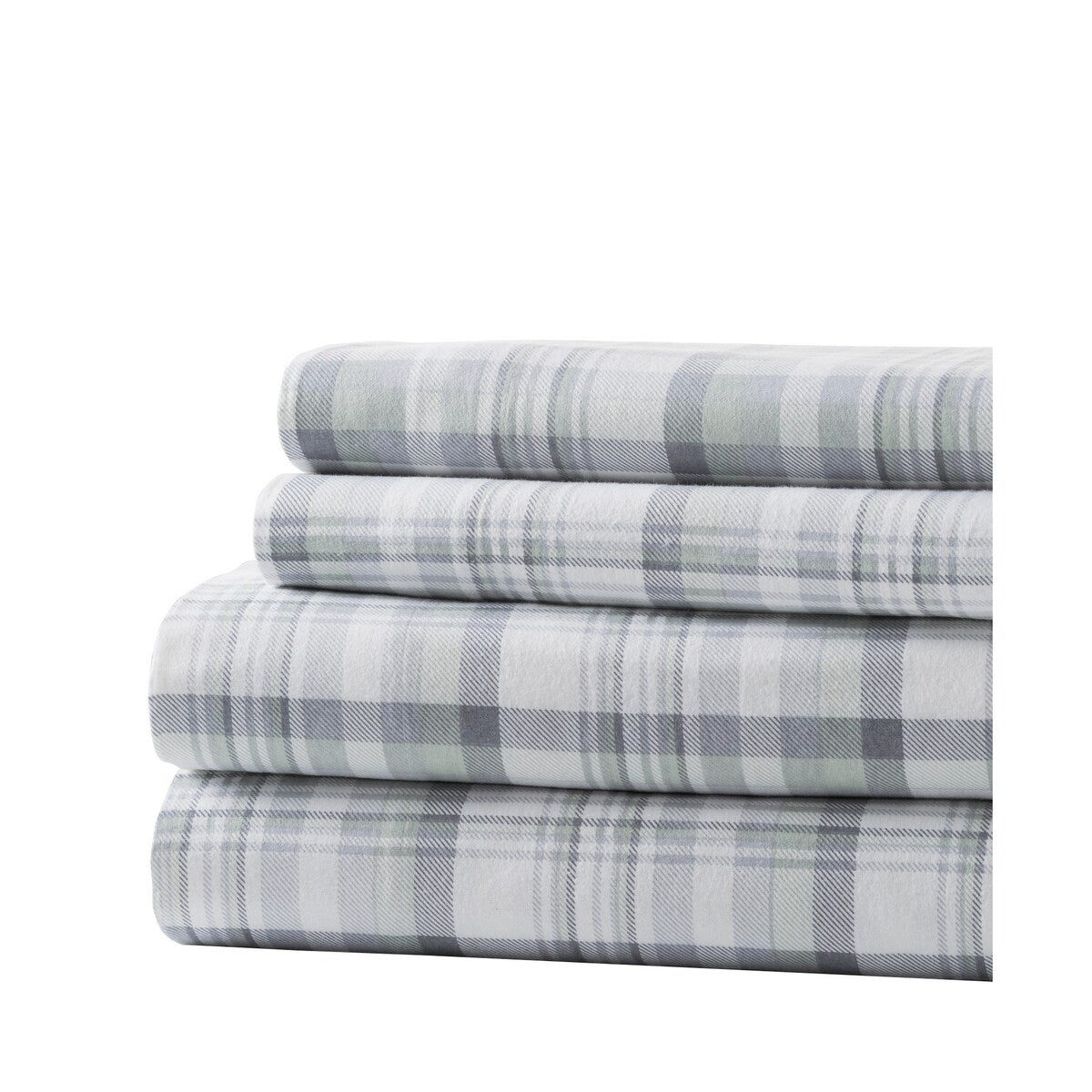 Kiev 4 Piece California King Sheet Set with Plaid Pattern The Urban Port, Gray