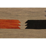 Kilim Angie Gray/Orange Hand-Woven Wool Rug -6'5 x 9'9 - 6 ft. 5 in. X 9 ft. 9 in.