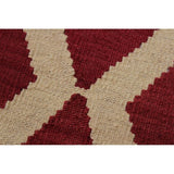 Kilim Annetta Red/Ivory Hand-Woven Wool Rug -10'8 x 13'2 - 10 ft. 8 in. X 13 ft. 2 in. - 10 ft. 8 in. X 13 ft. 2 in.