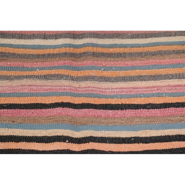 Kilim Contemporary Stripe Hand Woven Wool Persian Area Rug - 6'4" x 4'2"