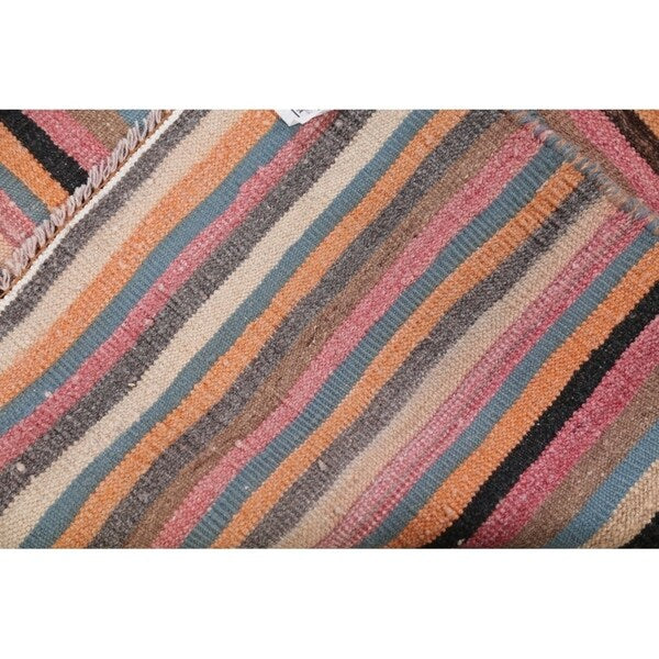 Kilim Contemporary Stripe Hand Woven Wool Persian Area Rug - 6'4" x 4'2"