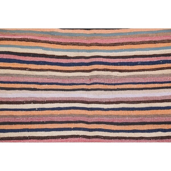 Kilim Contemporary Stripe Hand Woven Wool Persian Area Rug - 6'4" x 4'2"