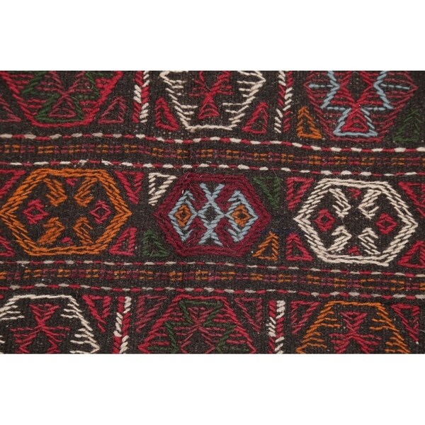 Kilim Geometric Hand Woven Wool Persian Area Rug - 5'10" x 3'3"