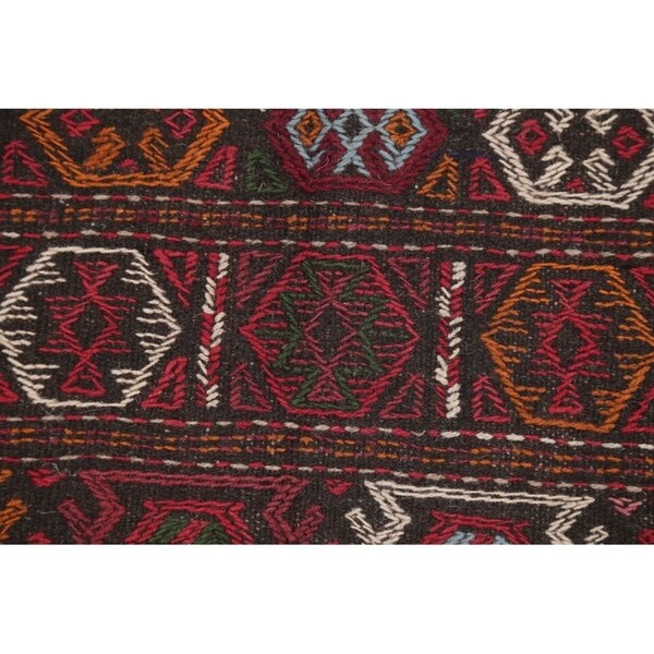 Kilim Geometric Hand Woven Wool Persian Area Rug - 5'10" x 3'3"