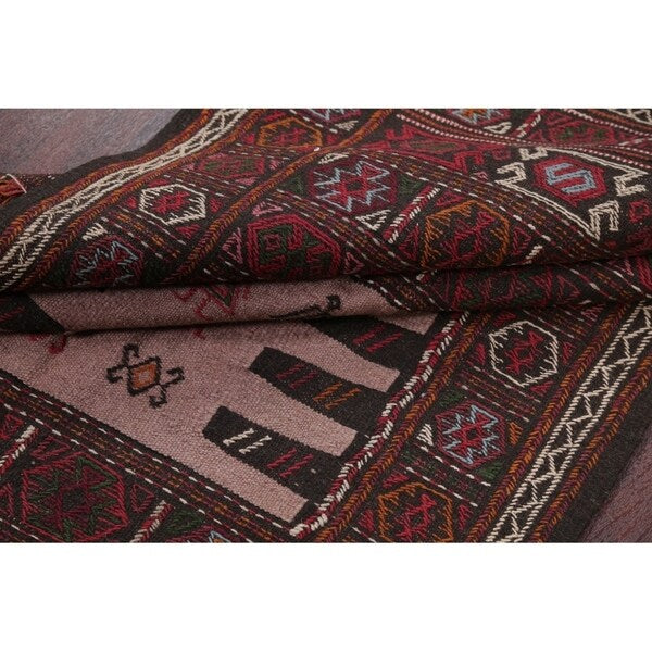 Kilim Geometric Hand Woven Wool Persian Area Rug - 5'10" x 3'3"