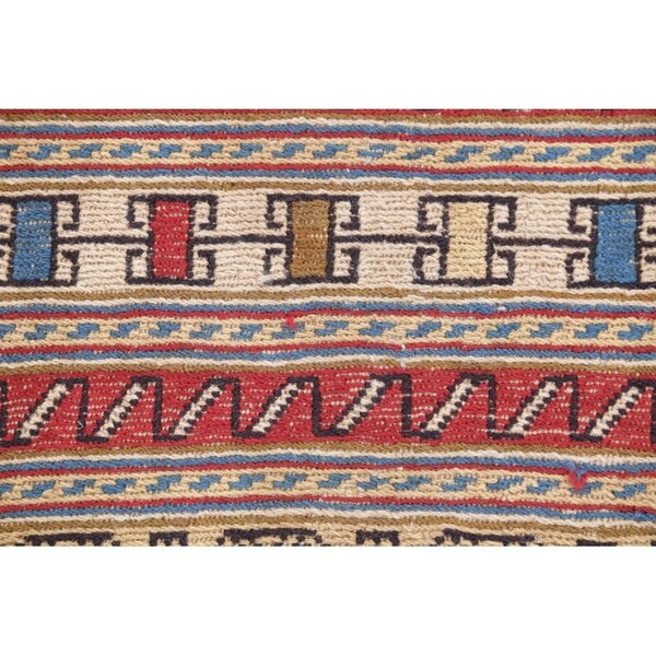 Kilim Geometric Hand Woven Wool Persian Rug - 9'0" x 2'4" Runner