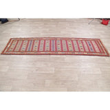Kilim Geometric Hand Woven Wool Persian Rug - 9'0" x 2'4" Runner