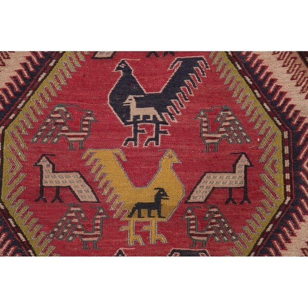 Kilim Geometric Hand Woven Wool Persian Rug - 9'5" x 3'8" Runner