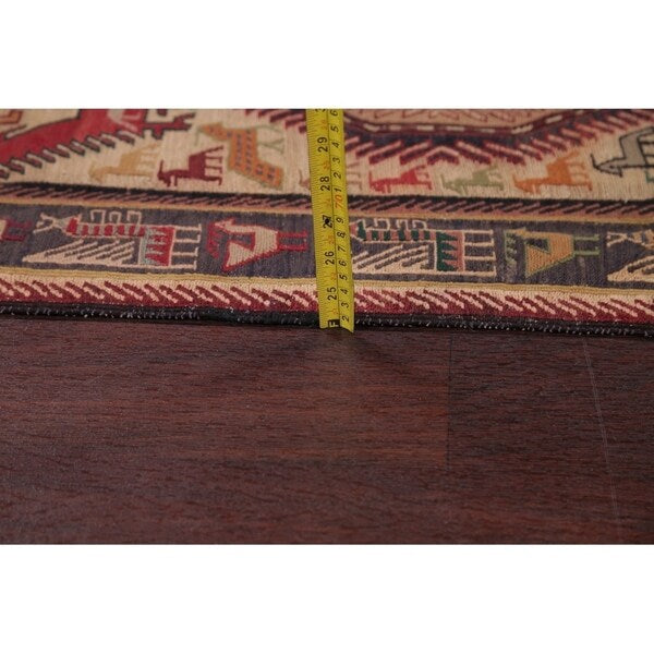 Kilim Geometric Hand Woven Wool Persian Rug - 9'5" x 3'8" Runner
