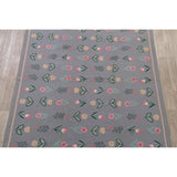 Kilim India Transitional Floral Hand Woven Wool Oriental Area Rug - 9'11" x 7'11"
