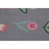 Kilim India Transitional Floral Hand Woven Wool Oriental Area Rug - 9'11" x 7'11"