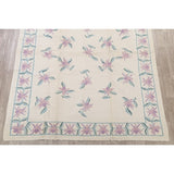 Kilim Indian Floral Hand Woven Wool Oriental Area Rug - 10'2" x 8'3"