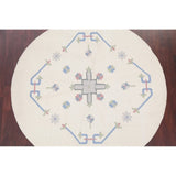 Kilim Indian Geometric Hand Woven Wool Oriental Area Rug - 5'11" x 5'11" Round - 5'11" x 5'11" Round