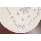 Kilim Indian Geometric Hand Woven Wool Oriental Area Rug - 5'11" x 5'11" Round - 5'11" x 5'11" Round