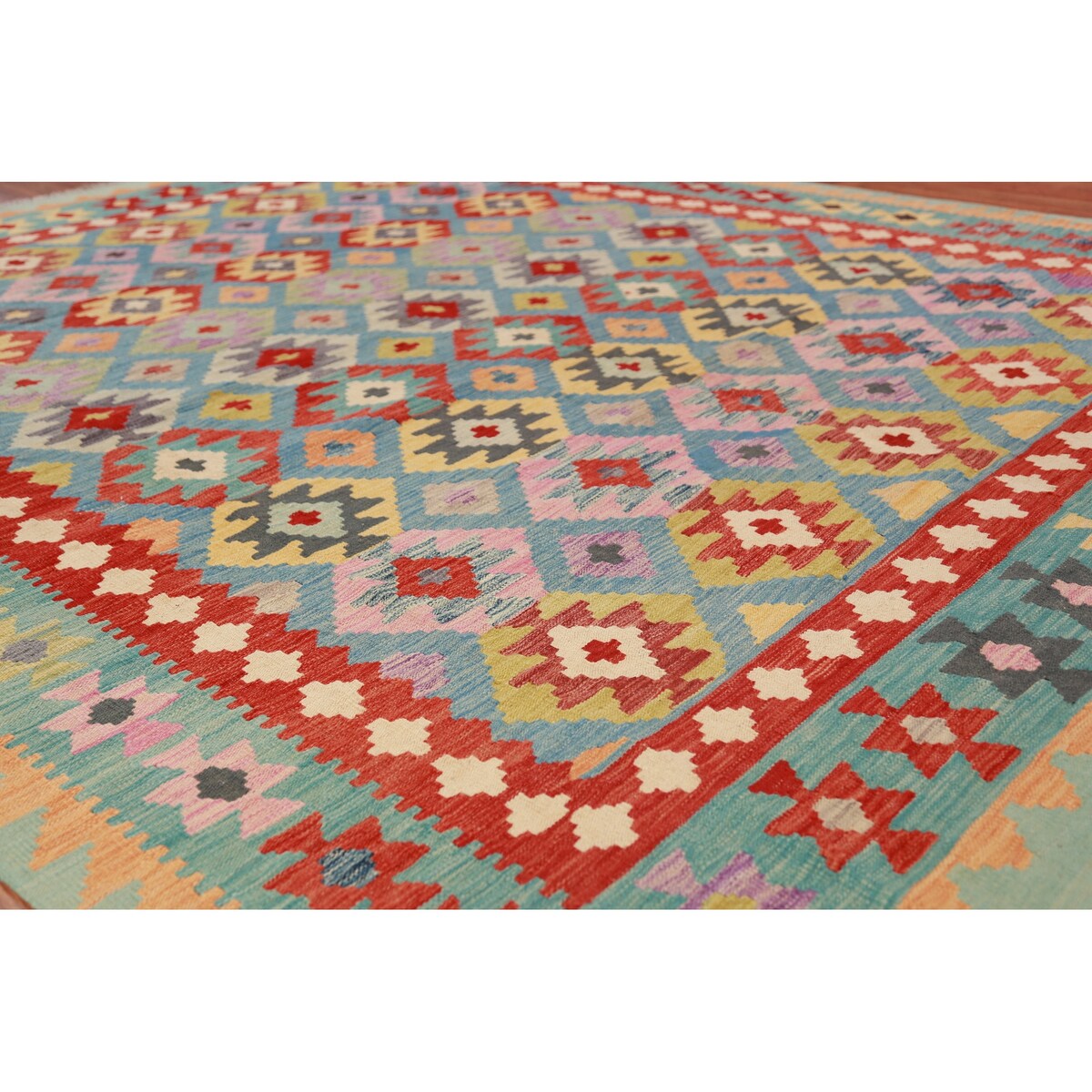 Kilim Oriental Area Rug Flatweave Living Room Wool Carpet - 8'3"x 9'8"