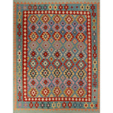 Kilim Oriental Area Rug Flatweave Living Room Wool Carpet - 8'3"x 9'8"