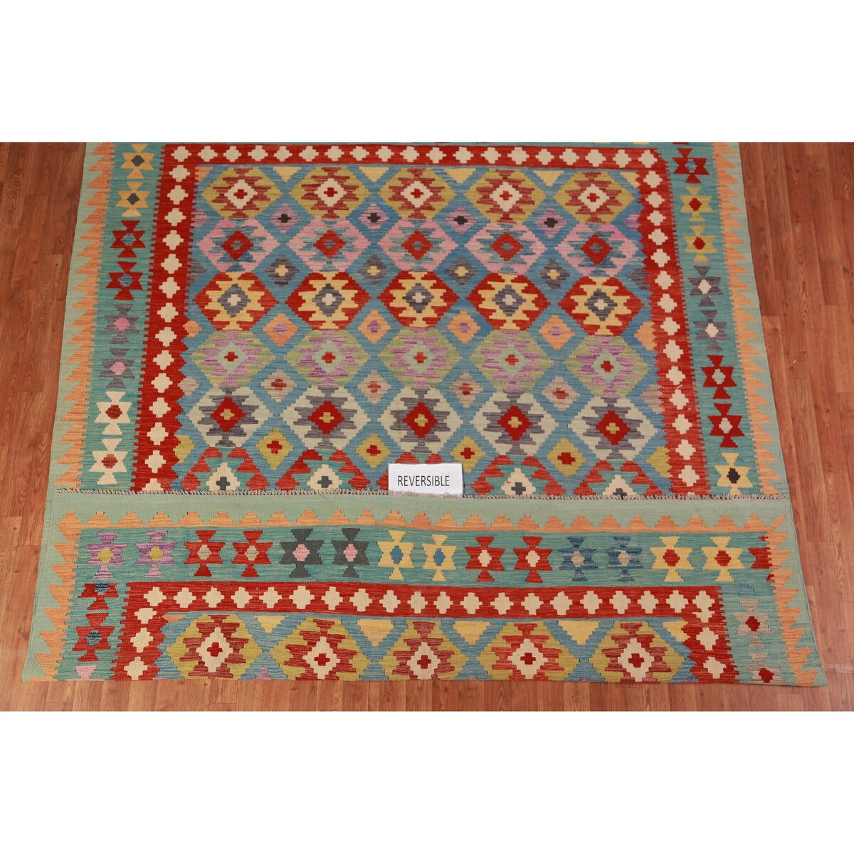 Kilim Oriental Area Rug Flatweave Living Room Wool Carpet - 8'3"x 9'8"