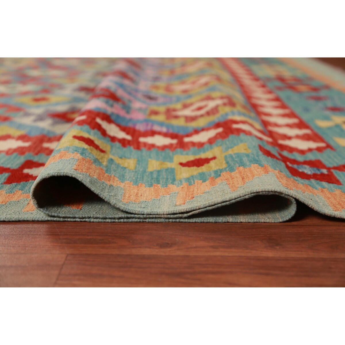 Kilim Oriental Area Rug Flatweave Living Room Wool Carpet - 8'3"x 9'8"