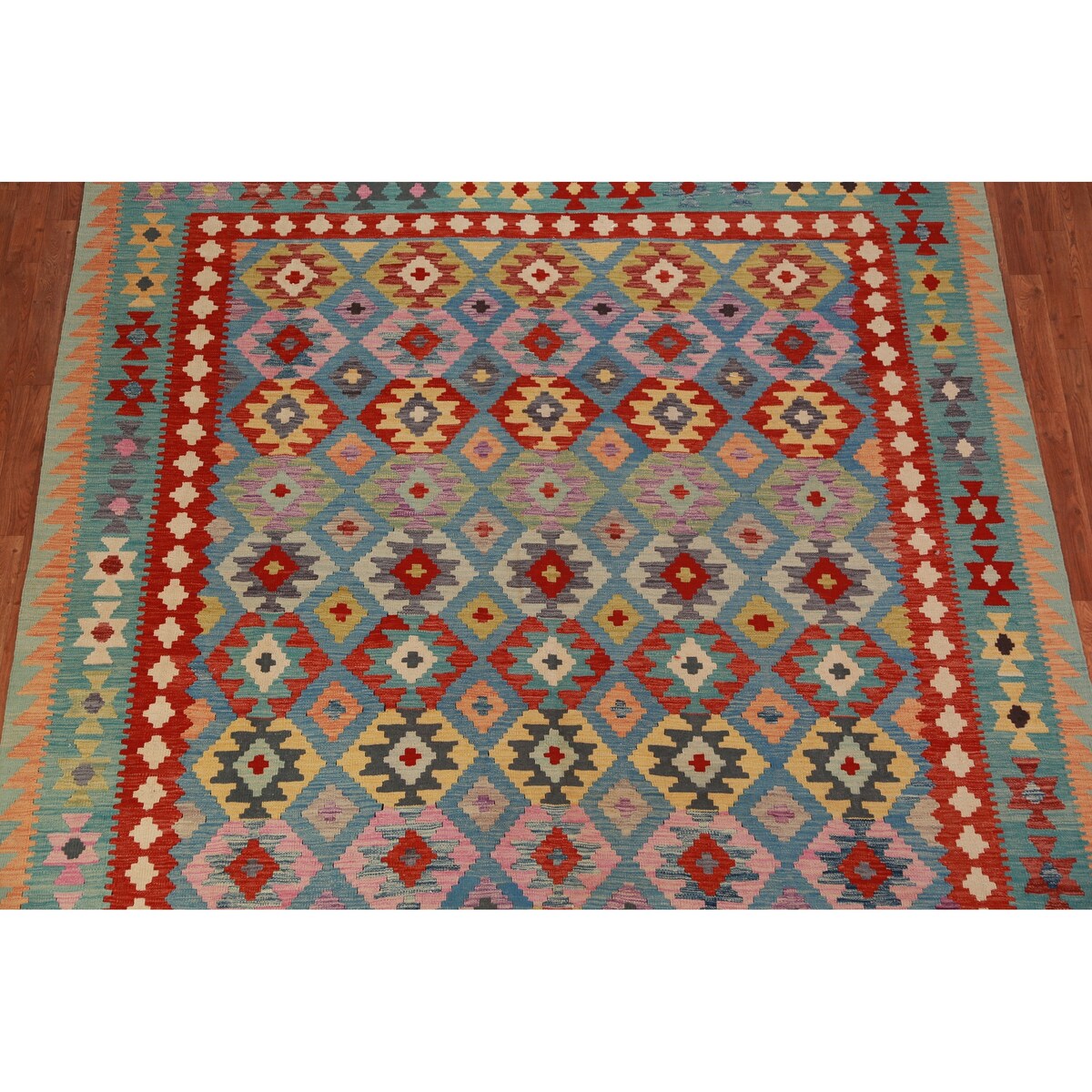 Kilim Oriental Area Rug Flatweave Living Room Wool Carpet - 8'3"x 9'8"