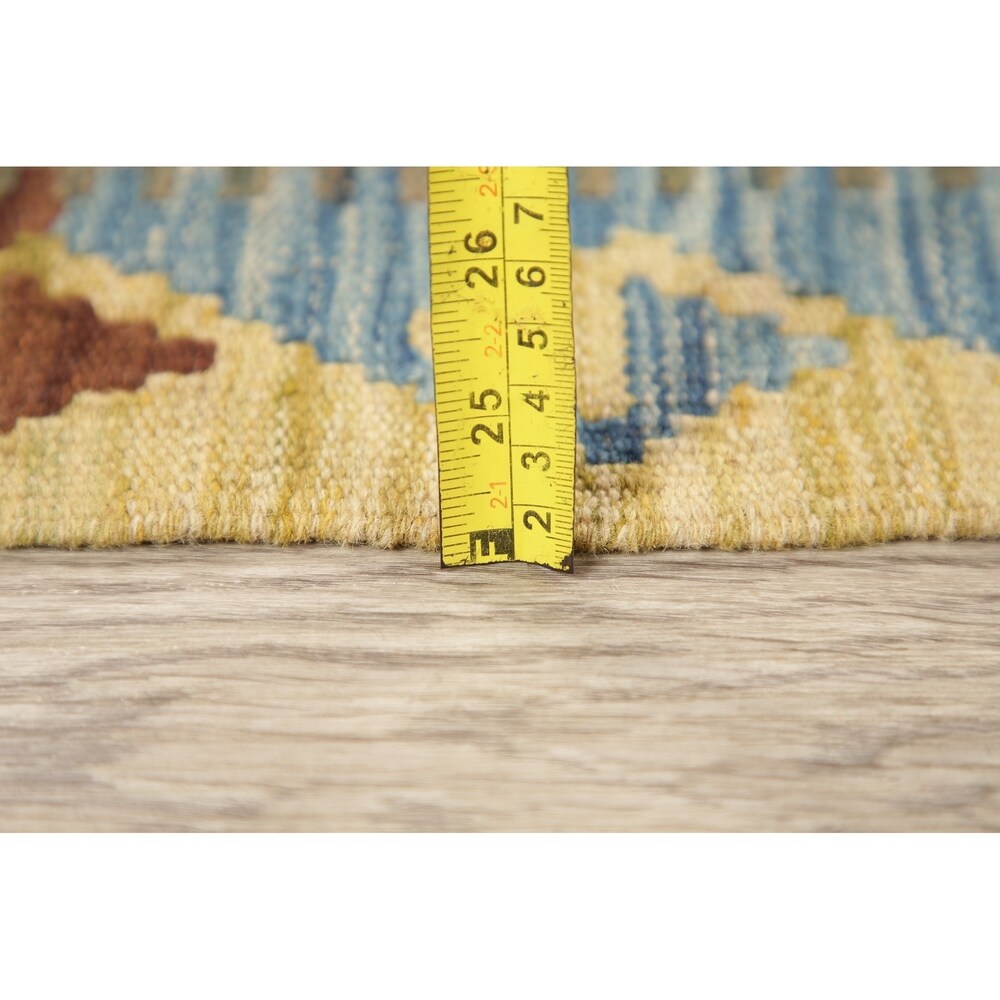 Kilim Oriental Diamond Turkish Southwestern Hand Woven Wool Rug - 3'4" X 3'1" Square