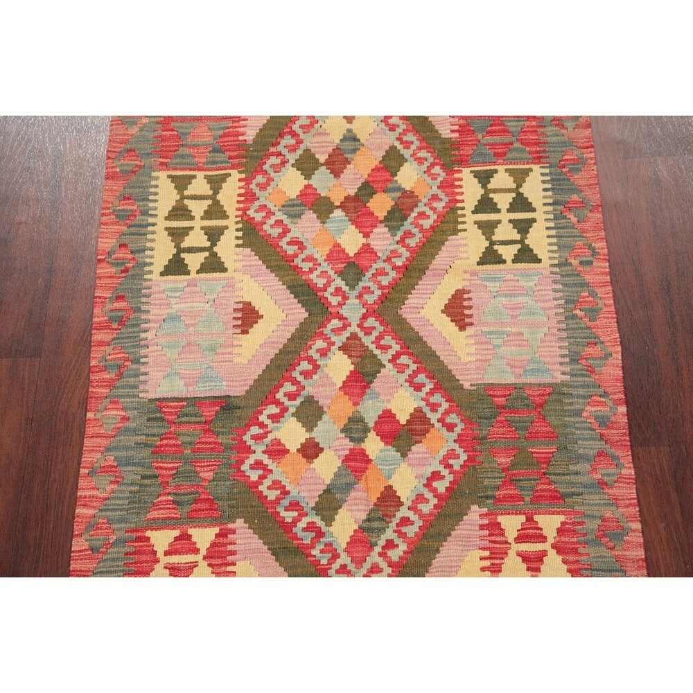 Kilim Oriental Flat Woven Wool Turkish Area Rug - 4'10" x 3'1"
