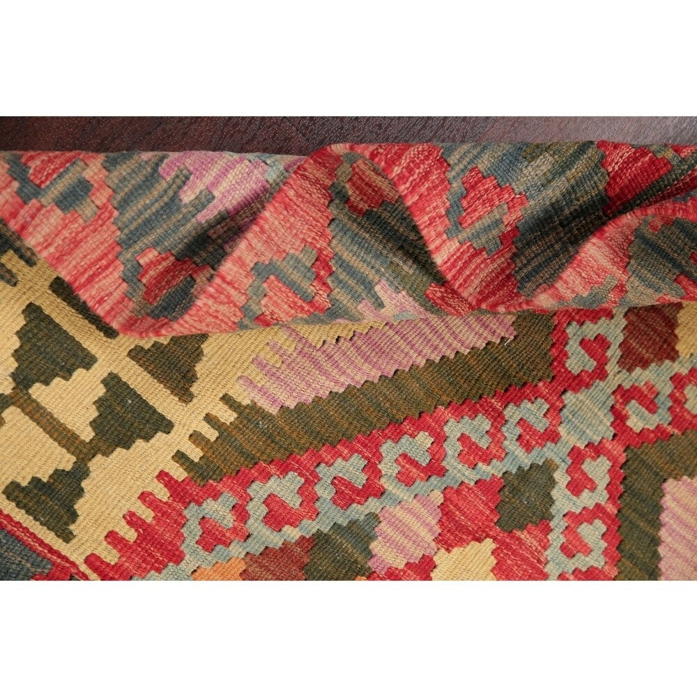 Kilim Oriental Flat Woven Wool Turkish Area Rug - 4'10" x 3'1"