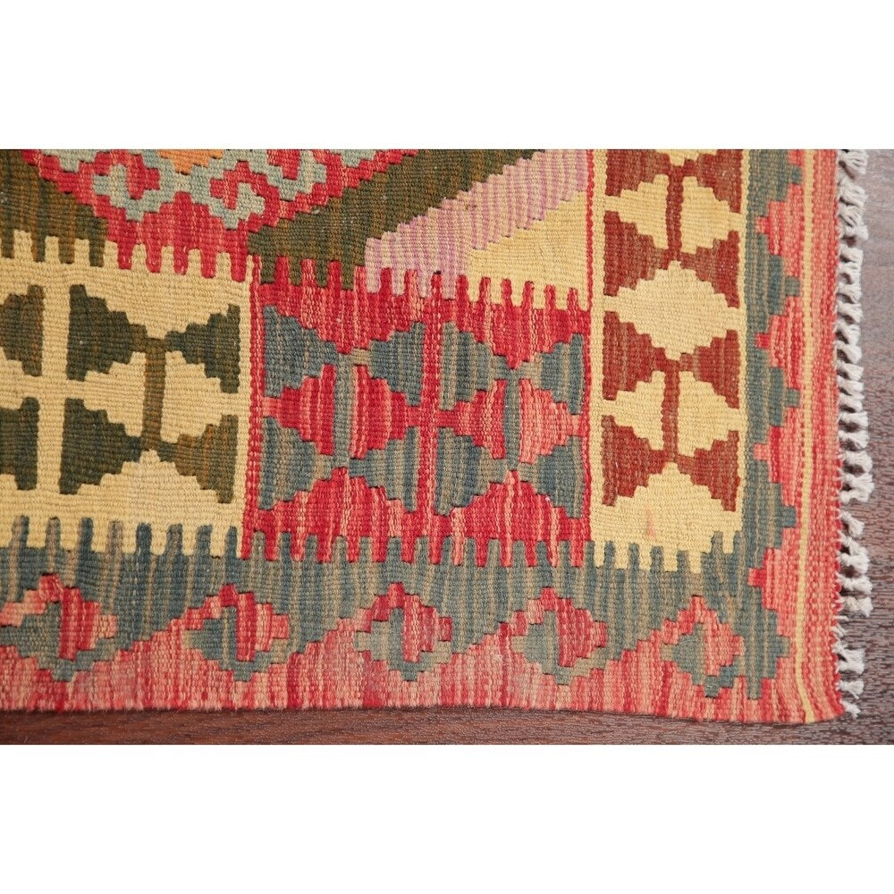 Kilim Oriental Flat Woven Wool Turkish Area Rug - 4'10" x 3'1"