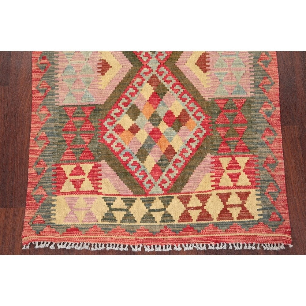 Kilim Oriental Flat Woven Wool Turkish Area Rug - 4'10" x 3'1"