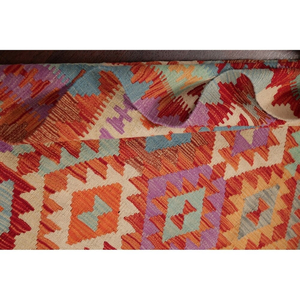 Kilim Oriental Flat Woven Wool Turkish Area Rug - 7'8" x 5'9"