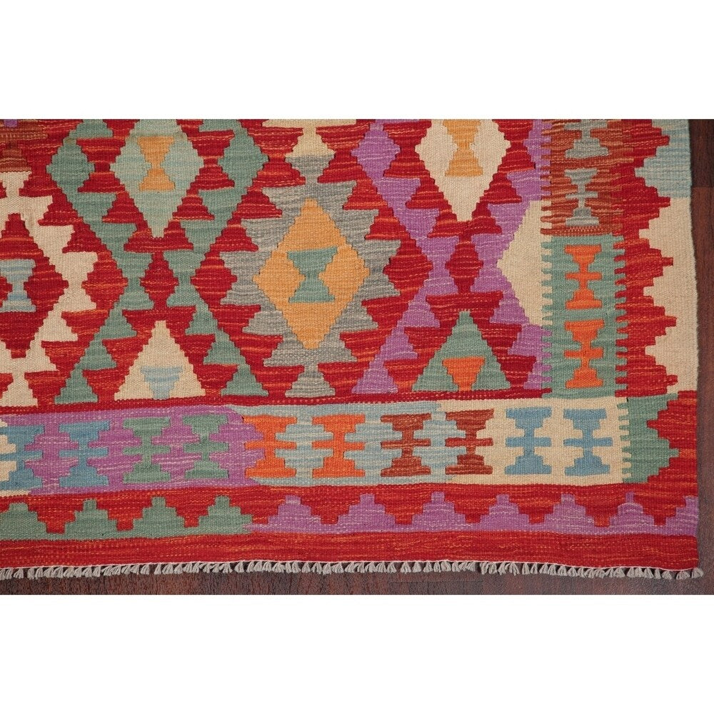 Kilim Oriental Flat Woven Wool Turkish Area Rug - 7'8" x 5'9"