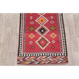 Kilim Qashqai Geometric Hand-Woven Wool Persian Oriental Rug - 9'10" x 3'8" Runner