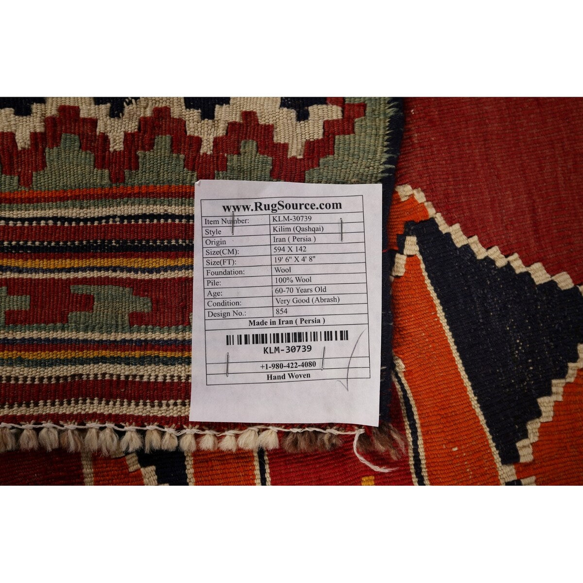 Kilim Qashqai Masterpiece Persian Antique Runner Rug - 4'8"x 19'6"