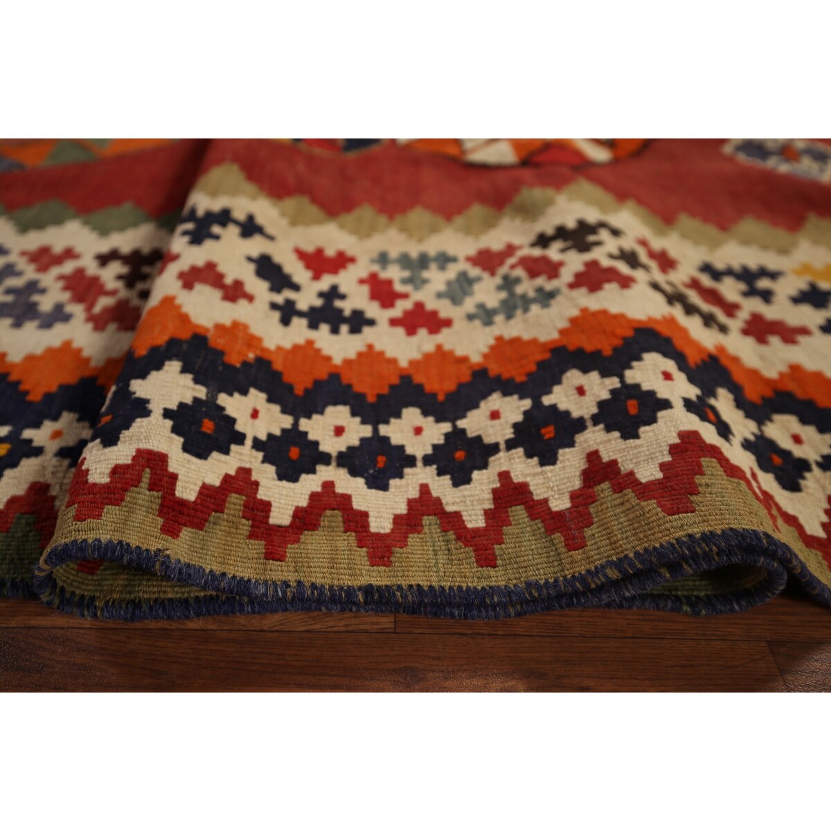 Kilim Qashqai Masterpiece Persian Antique Runner Rug - 4'8"x 19'6"