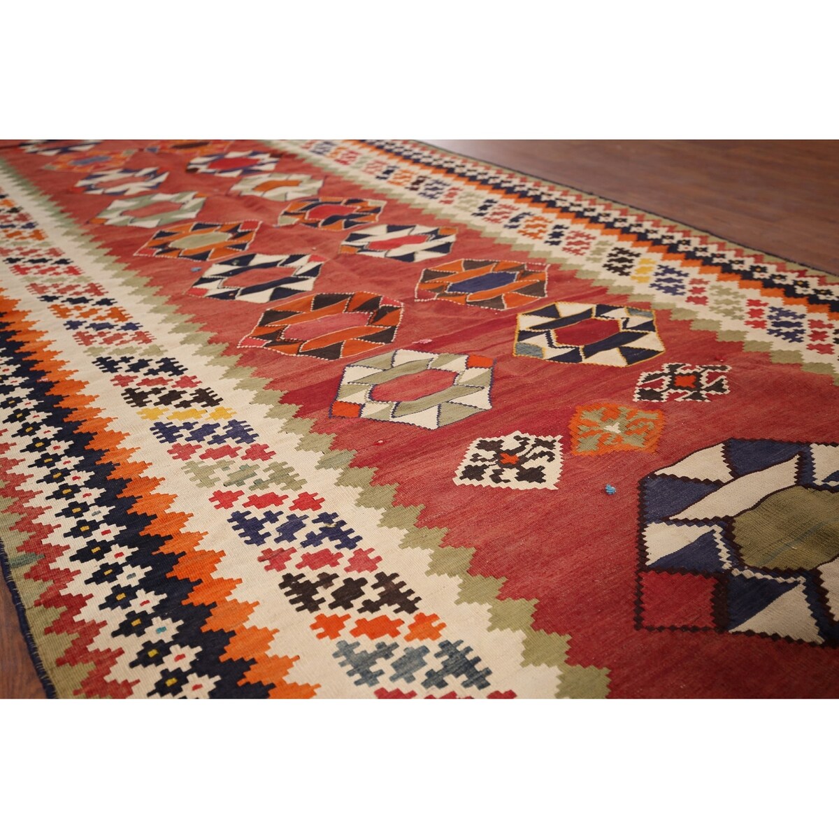 Kilim Qashqai Masterpiece Persian Antique Runner Rug - 4'8"x 19'6"