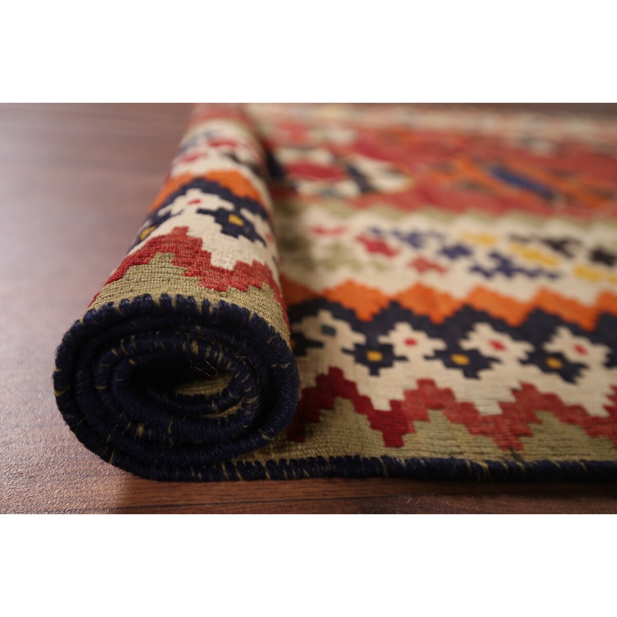 Kilim Qashqai Masterpiece Persian Antique Runner Rug - 4'8"x 19'6"