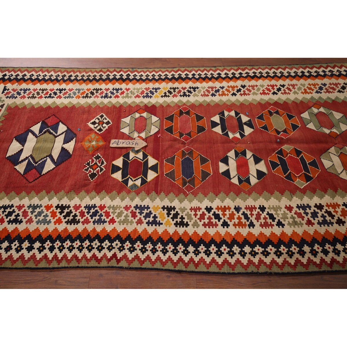 Kilim Qashqai Masterpiece Persian Antique Runner Rug - 4'8"x 19'6"