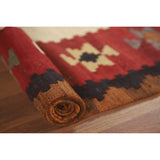 Kilim Qashqai Persian Vintage Rug Flatweave Geometric Wool Carpet - 5'0" x 7'10"