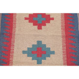 Kilim Shiraz Geometric Hand-Woven Wool Persian Oriental Area Rug - 3'0" x 2'1"