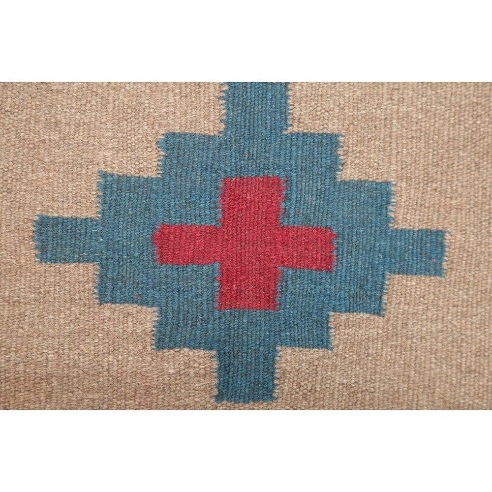 Kilim Shiraz Geometric Hand-Woven Wool Persian Oriental Area Rug - 3'0" x 2'1"