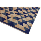 Kilim Sweet Ivory/Blue Hand-Woven Wool Rug -6'4 x 8'9 - 6'4" x 8'9"