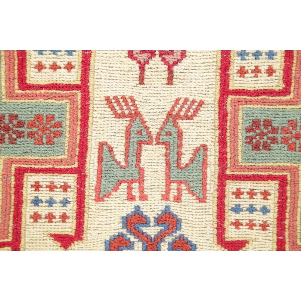 Kilim Tribal Hand Woven Wool & Silk Persian Area Rug - 4'11" x 3'7"