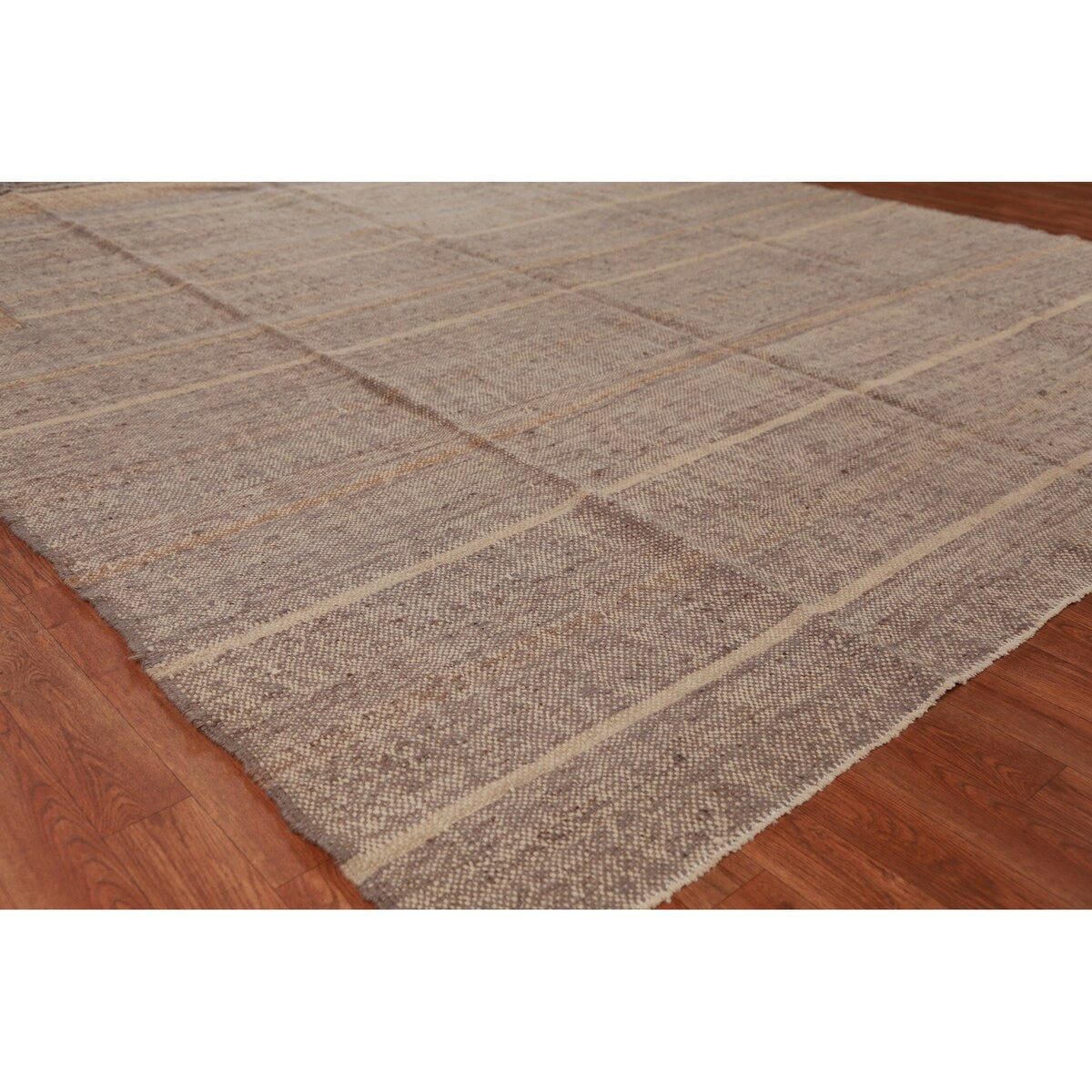 Kilim Turkish Area Rug Hand-Woven Jute Carpet - 8'4" x 9'11"