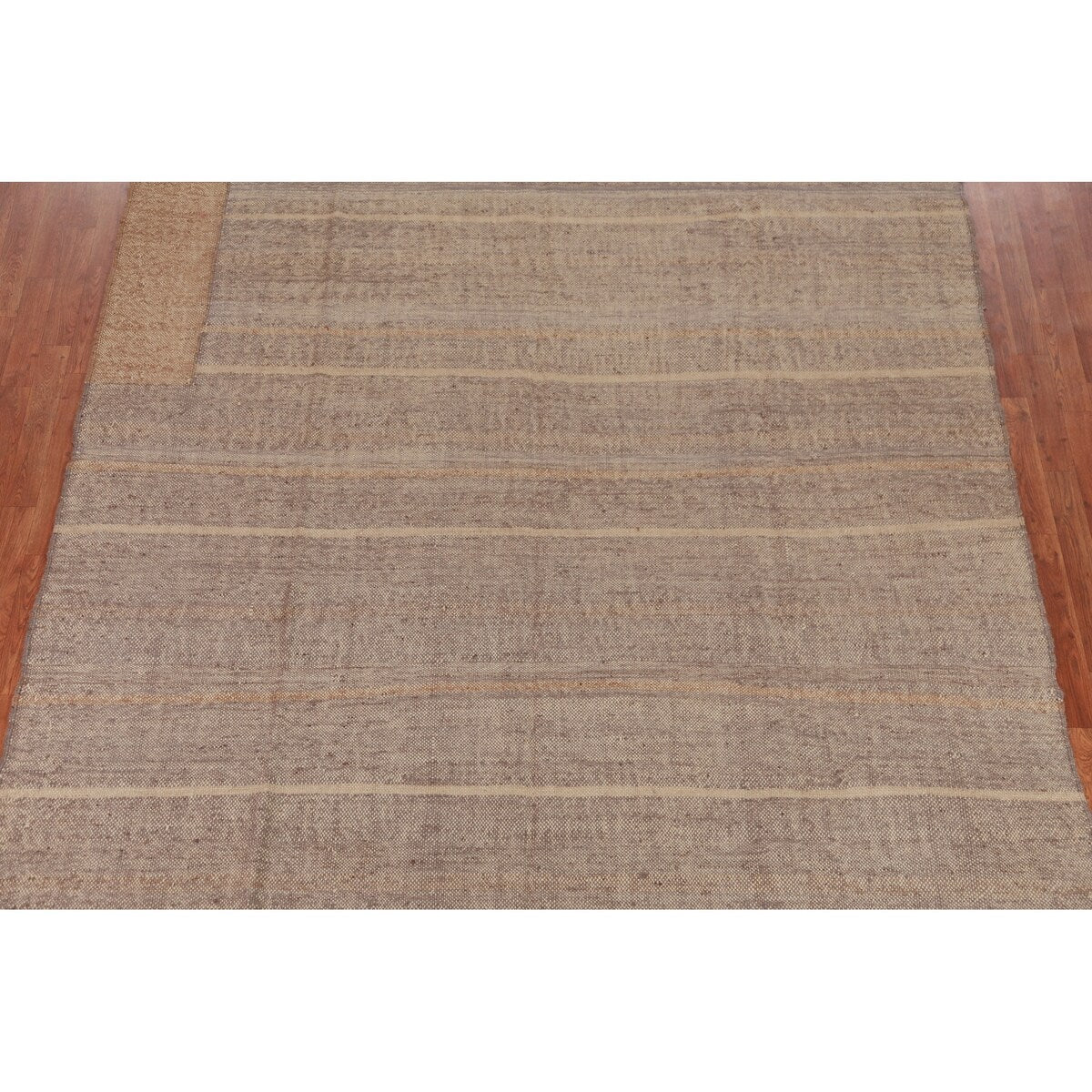 Kilim Turkish Area Rug Hand-Woven Jute Carpet - 8'4" x 9'11"