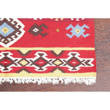 Kilim Wool Turkish Traditional Hand Woven Oriental Area Rug Red - 4'8" x 2'6"